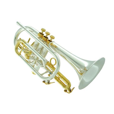 Carol Brass CCR-6880-GSS-SGG Silverplated Pro Bb Cornet