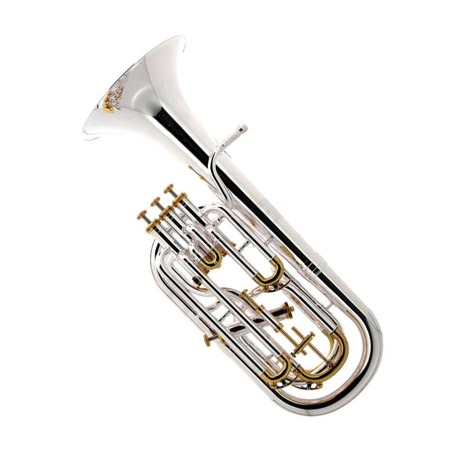 Cambridge Classic 4 Valve Baritone Horn Smart Choice Pack Silver Plate with Gold Trim