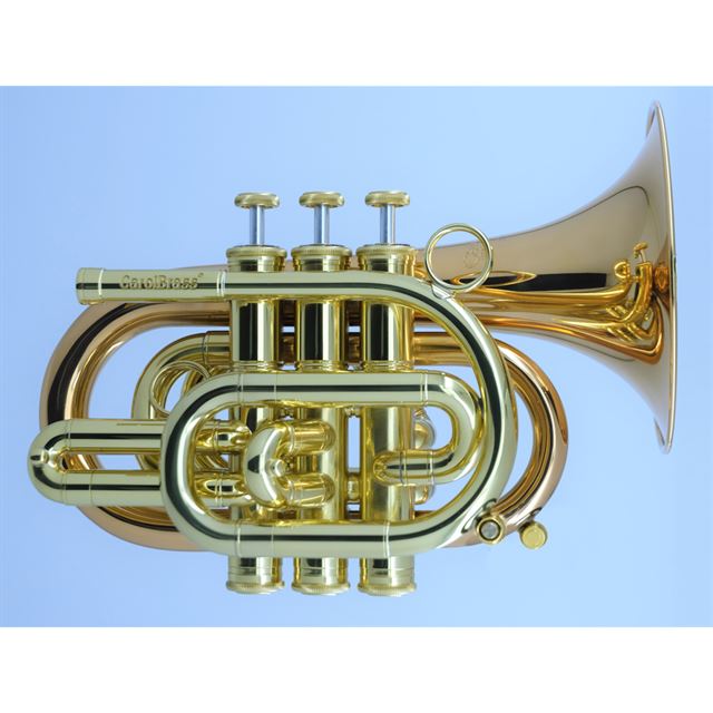 Carol Brass Bb Pocket Trumpet with Red Brass Big Bell CPT3000GLSBBL(D)
